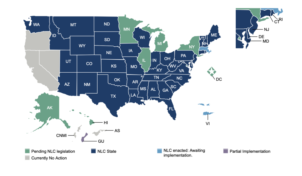 Nurse Licensure Compact (NLC) – multi-state nursing license